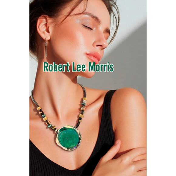 Robert Lee Morris Jewelry - ROBERT LEE MORRIS SOHO JEWELRY SILVER STONE NECKLACE Vintage with tags